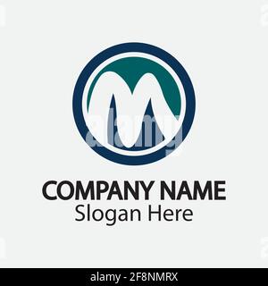 M letter wave Logo Template vector illustration Stock Vector