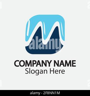 M letter wave Logo Template vector illustration Stock Vector