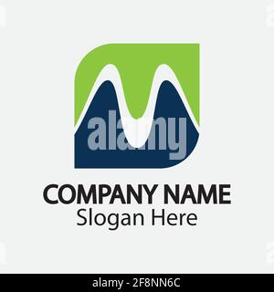 M letter wave Logo Template vector illustration Stock Vector
