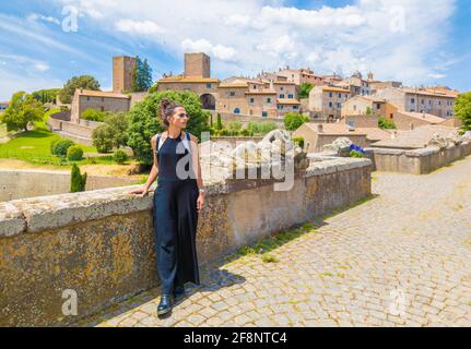 Tuscania (Italy) - A view of gorgeous etruscan and medieval town in province of Viterbo, Tuscia Lazio region, tourist attraction for many old churches Stock Photo