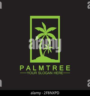 Palm tree summer logo template vector illustration Stock Vector