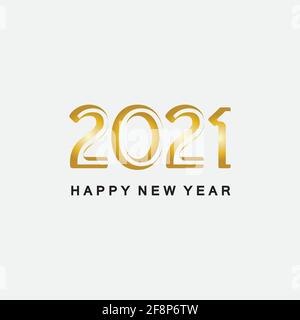 2021 new year icon vector illustration design template.Design for banner, greeting cards, brochure or print. Vector illustration. Isolated on white ba Stock Vector