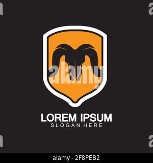 Rams goat head logo icon design vector illustration Stock Vector