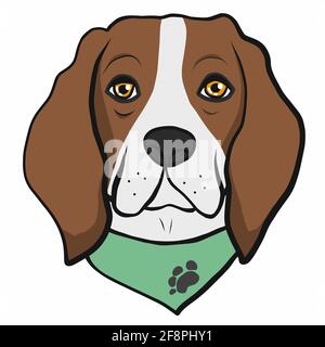 Beagle dog face cartoon vector illustration Stock Vector