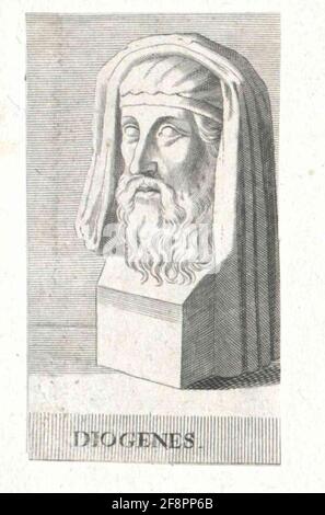 Diogenes of Sinope, 412 - 323 BC, Greek philosopher, portrait ...