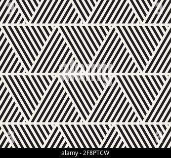 Vector seamless pattern. Modern stylish abstract texture. Repeating geometric tiles from striped triangular elements Stock Vector