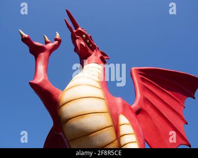 Chinese Red Dragon at Cardiff Castle Stock Photo