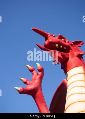 Chinese Red Dragon at Cardiff Castle Stock Photo