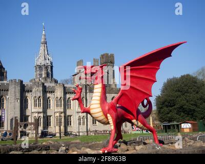 Chinese Red Dragon at Cardiff Castle Stock Photo