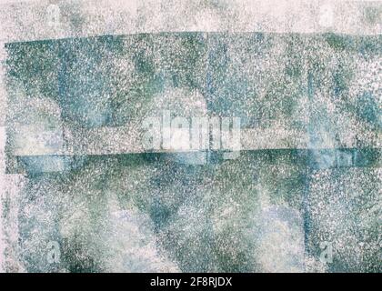 Abstract turquoise background. Acrylic Monotype template. Paper texture. Stock Photo