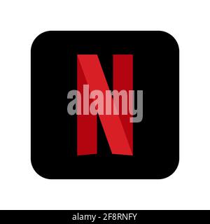 Netflix logo on white background. Graphic template. Vector illustration Stock Vector