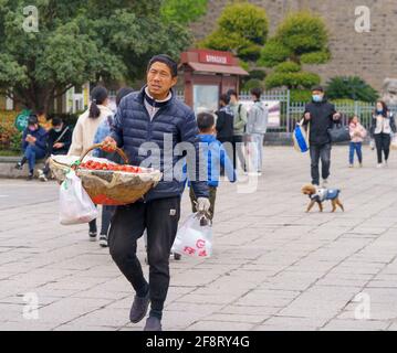 Daily life in Xiangyang old town Stock Photo