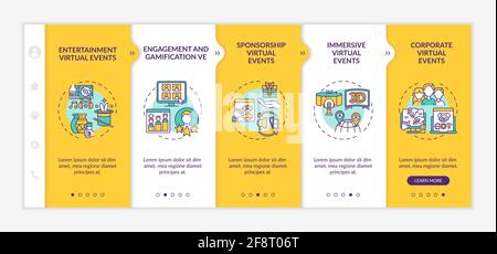 Remote events kinds onboarding vector template Stock Vector