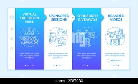 Sponsorship remote events onboarding vector template Stock Vector