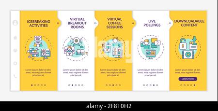 Remote events success onboarding vector template Stock Vector