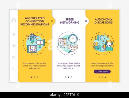 Remote events for networking onboarding vector template Stock Vector