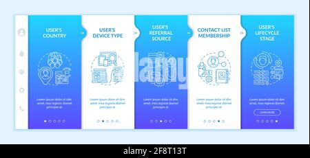 Smart content analytics criteria onboarding vector template Stock Vector