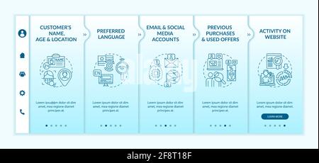 Smart content analytics criteria onboarding vector template Stock Vector