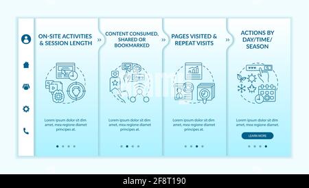 User behaviour analysis onboarding vector template Stock Vector