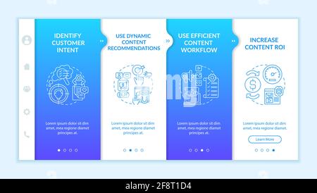 Smart content tips onboarding vector template Stock Vector