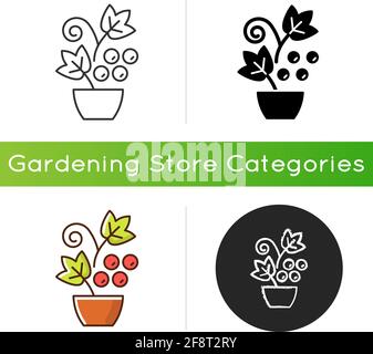 Berry shrubs and vines icon Stock Vector