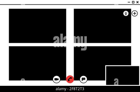 Video call screen template. Vector illustration for photoshop. Stock Vector