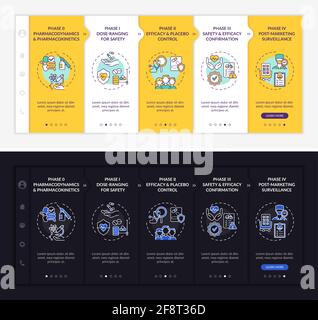 Investigation stages onboarding vector template Stock Vector