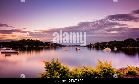 Sunset Scape along Georges River in Como Stock Photo