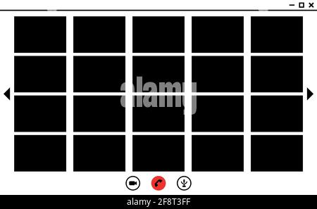 Video call screen template. Vector illustration for photoshop. Stock Vector