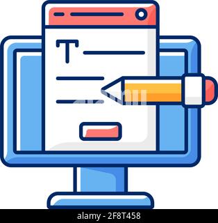 Website content RGB color icon Stock Vector