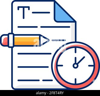 Urgent copywriting RGB color icon Stock Vector