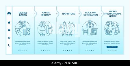 Workspace tendencies onboarding vector template Stock Vector
