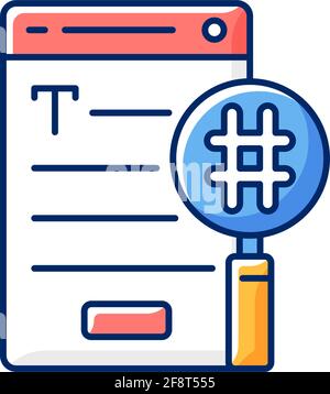 SEO copywriting RGB color icon Stock Vector