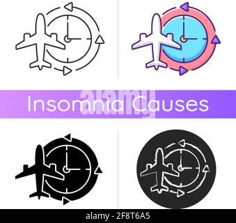 Jet lag icon Stock Vector