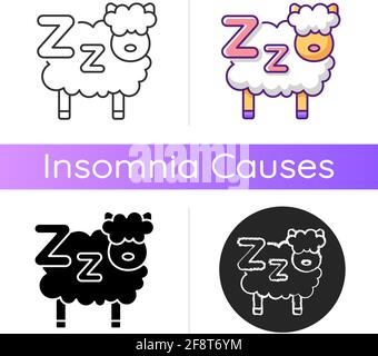 Counting sheeps icon Stock Vector