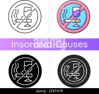 No alcohol and cigarettes icon Stock Vector