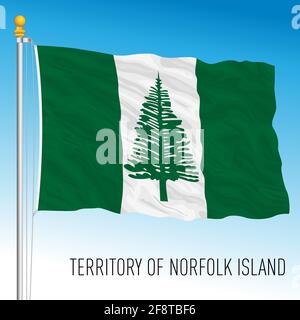 Norfolk Island flag, state and territory, Australia, oceanian country, vector illustration Stock Vector