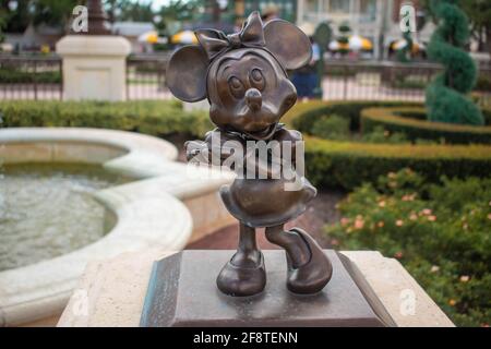 Orlando, Florida. September 02, 2020. Minnie Mouse statue at Magic Kingdom (96) Stock Photo