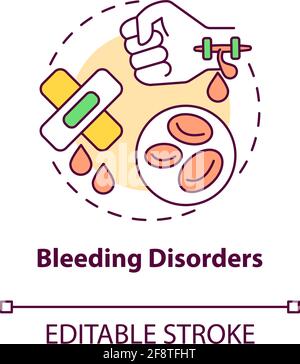 Bleeding disorders concept icon Stock Vector