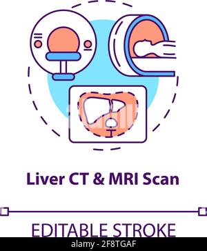 Liver CT and MRI scan concept icon Stock Vector
