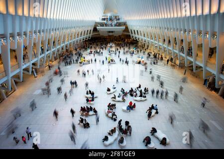 The Oculus by Santiago Calatrava, New York City Transportation Hub at the World Trade Center site, Ground Zero. Manhattan New York USA Stock Photo