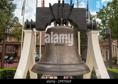 Orlando, Florida. September 02, 2020. Top view of Liberty Bell at Magic Kingdom (142) Stock Photo