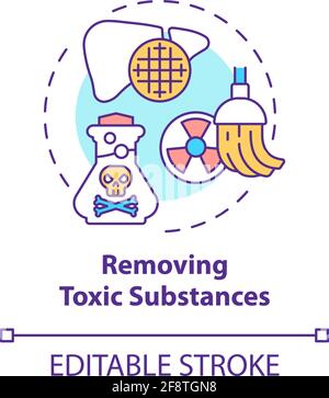 Removing toxic substances concept icon Stock Vector