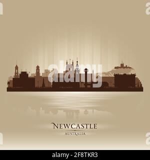 Newcastle city skyline silhouette vector illustration Stock Vector ...