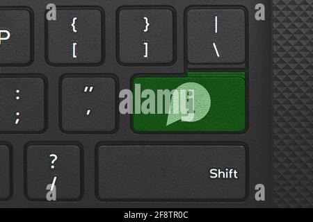 Info icon on computer keyboard. Concept of information Stock Photo
