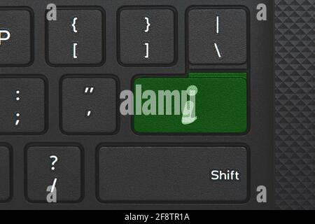 Info icon on computer keyboard. Concept of information Stock Photo
