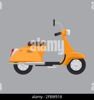 Scooter or modern motorcycle for Delivery. Flat and solid color vector illustration. Stock Vector