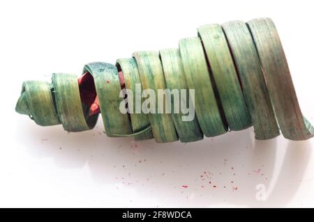Spiral spherical abstract shape patterns . Isolated on a white background. Copy space.Close-up. Stock Photo