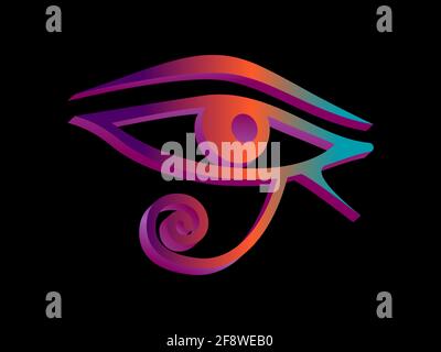 Eye Of Horus isometric 3d style. Eye of Ra. Ancient Egyptian symbol of protection. Vector illustration Stock Vector