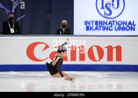 Anastasiia ARKHIPOVA UKR, during Ladies Short Program at the ISU World Figure Skating Championships 2021 at Ericsson Globe, on March 24, 2021 in Stockholm, Sweden. (Photo by Raniero Corbelletti/AFLO) Stock Photo